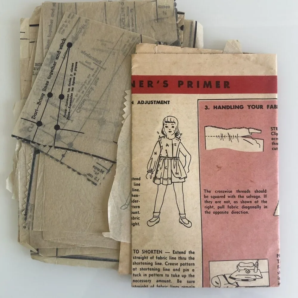 Simplicity Designer's 1950s Vintage Sewing Pattern Child's Dress & Pinafore 8343